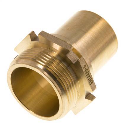 G 1 1/2'' Macho x 38mm Llave de manguera de latón con collarín de seguridad DIN 2817
