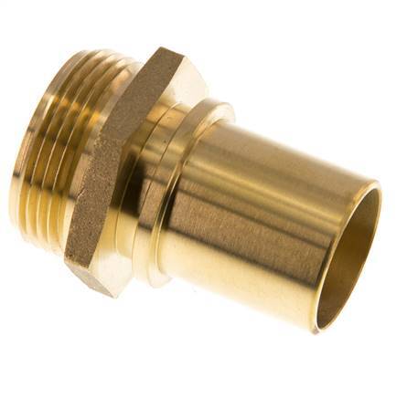 G 1 1/4'' Macho x 32mm Llave de manguera de latón con collarín de seguridad DIN 2817