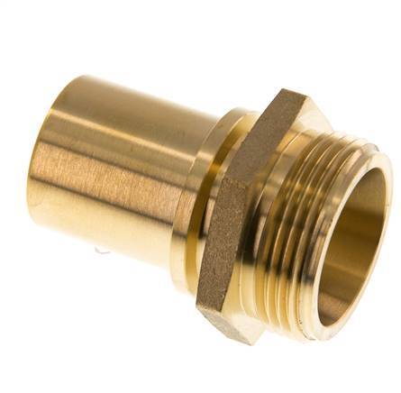 G 1 1/4'' Macho x 32mm Llave de manguera de latón con collarín de seguridad DIN 2817