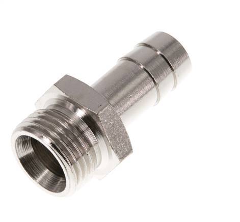 G 1/2'' Male x 13mm Nickel plated Brass Hose barb 16 Bar [2 Pieces]