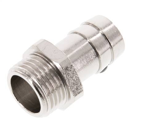 G 1/2'' Male x 16mm Nickel plated Brass Hose barb 16 Bar [2 Pieces]
