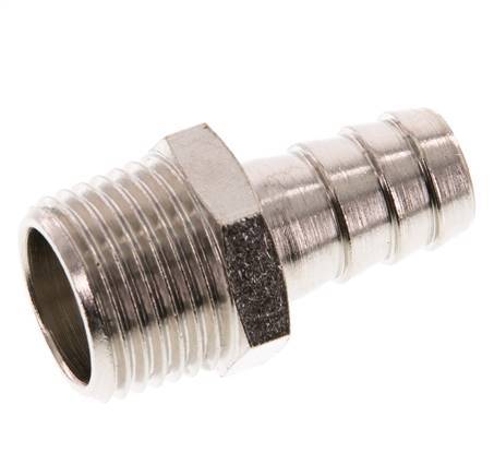R 1/2'' Male x 13mm Nickel plated Brass Hose barb 16 Bar [2 Pieces]