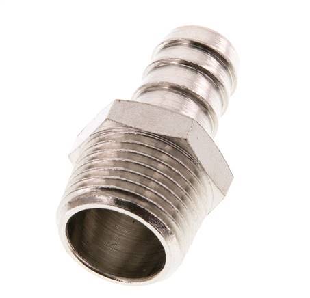 R 1/2'' Male x 13mm Nickel plated Brass Hose barb 16 Bar [2 Pieces]