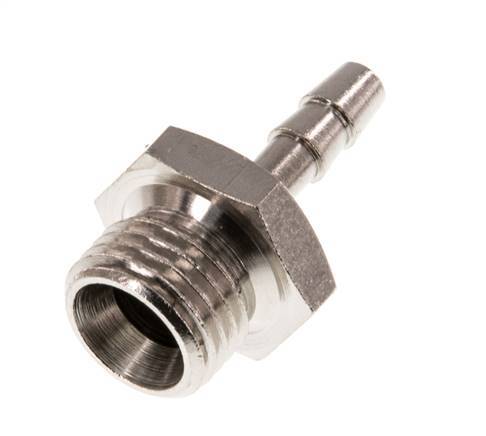 G 1/4'' Male x 4mm Nickel plated Brass Hose barb 16 Bar [5 Pieces]