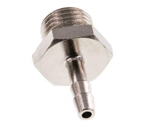 G 1/4'' Male x 4mm Nickel plated Brass Hose barb 16 Bar [5 Pieces]
