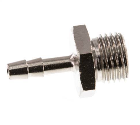 G 1/4'' Male x 4mm Nickel plated Brass Hose barb 16 Bar [5 Pieces]