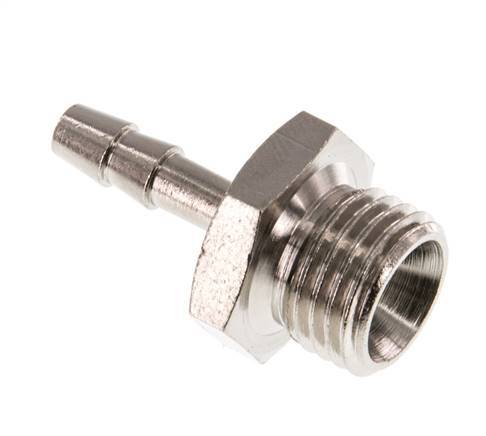 G 1/4'' Male x 4mm Nickel plated Brass Hose barb 16 Bar [5 Pieces]