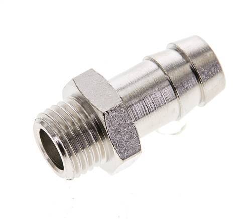 G 1/4'' Male x 12mm Nickel plated Brass Hose barb 16 Bar [2 Pieces]
