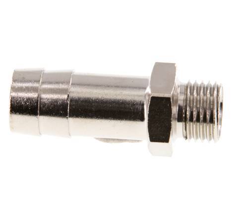 G 1/4'' Male x 13mm Nickel plated Brass Hose barb 16 Bar [2 Pieces]
