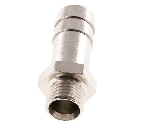 G 1/4'' Male x 13mm Nickel plated Brass Hose barb 16 Bar [2 Pieces]