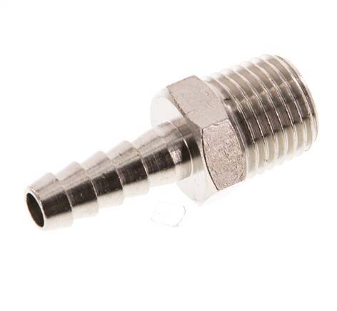 R 1/4'' Male x 6mm Nickel plated Brass Hose barb 16 Bar [5 Pieces]