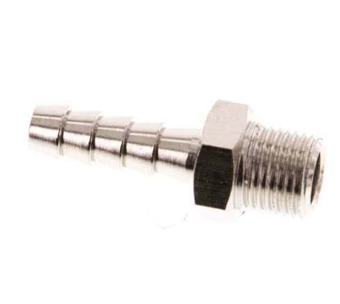R 1/8'' Male x 6mm Nickel plated Brass Hose barb 16 Bar [10 Pieces]