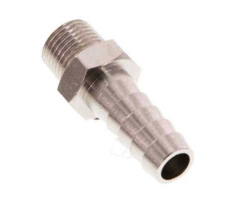 R 1/8'' Male x 8mm Nickel plated Brass Hose barb 16 Bar [10 Pieces]