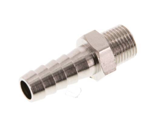 R 1/8'' Male x 8mm Nickel plated Brass Hose barb 16 Bar [10 Pieces]
