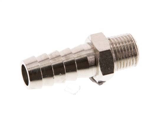 R 1/8'' Male x 9mm Nickel plated Brass Hose barb 16 Bar [10 Pieces]