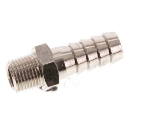 R 1/8'' Male x 9mm Nickel plated Brass Hose barb 16 Bar [10 Pieces]