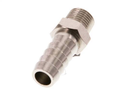R 1/8'' Male x 9mm Nickel plated Brass Hose barb 16 Bar [10 Pieces]