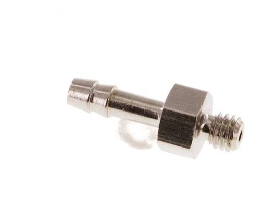 M3 Male x 2mm Nickel plated Brass Hose barb 16 Bar [2 Pieces]