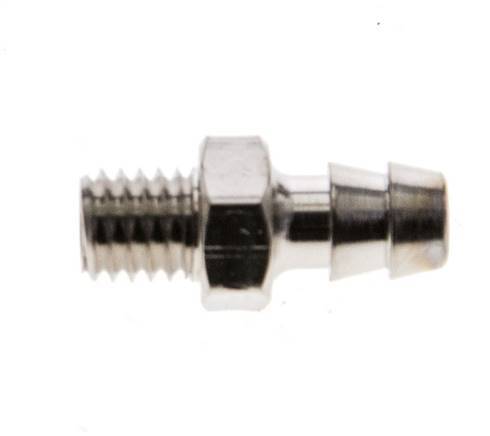 M5 Male x 4mm Nickel plated Brass Hose barb 16 Bar [5 Pieces]