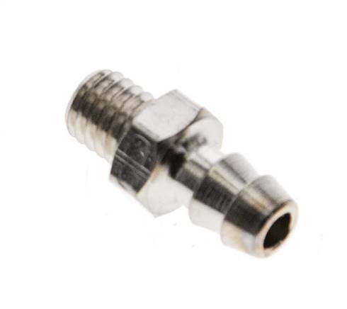 M5 Male x 4mm Nickel plated Brass Hose barb 16 Bar [5 Pieces]