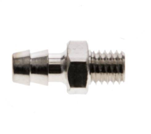 M5 Male x 4mm Nickel plated Brass Hose barb 16 Bar [5 Pieces]