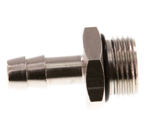 G 3/8'' Male x 8mm Nickel plated Brass Hose barb with NBR Seal 30 Bar [2 Pieces]