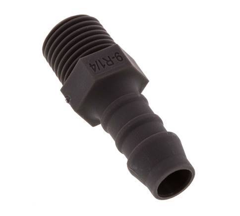 R 1/4'' Male x 9mm PA 6 Hose barb 10 Bar [10 Pieces]