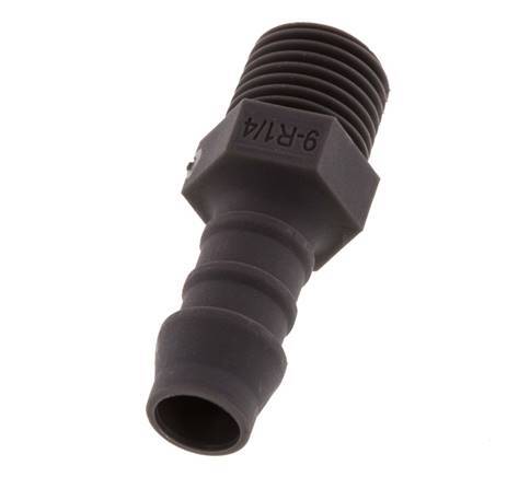 R 1/4'' Male x 9mm PA 6 Hose barb 10 Bar [10 Pieces]