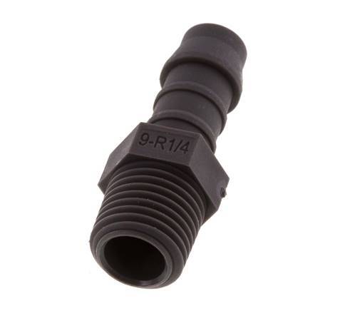 R 1/4'' Male x 9mm PA 6 Hose barb 10 Bar [10 Pieces]