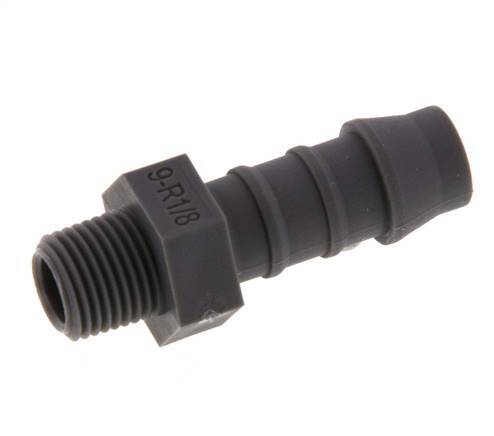 R 1/8'' Male x 9mm PA 6 Hose barb 10 Bar [10 Pieces]