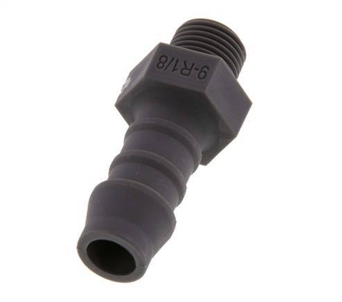 R 1/8'' Male x 9mm PA 6 Hose barb 10 Bar [10 Pieces]
