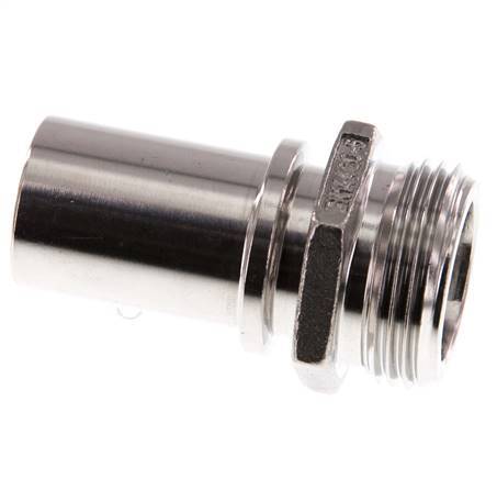 G 1'' Macho x 25mm Llave de manguera de acero inoxidable con collarín de seguridad DIN 2817