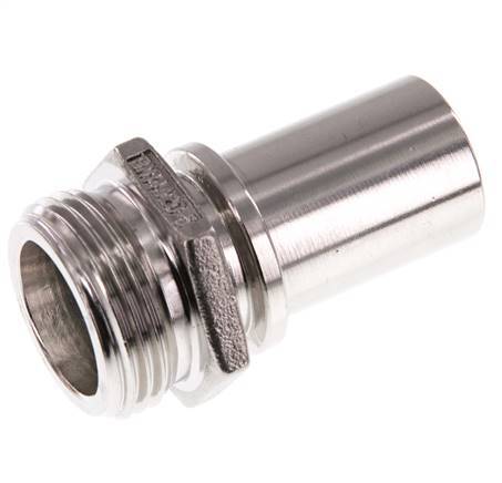 G 1'' Macho x 25mm Llave de manguera de acero inoxidable con collarín de seguridad DIN 2817
