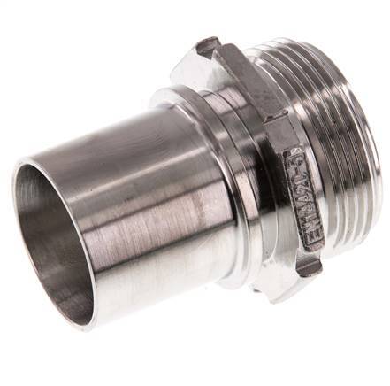 G 1 1/2'' Macho x 38mm Llave de manguera de acero inoxidable con collarín de seguridad DIN 2817