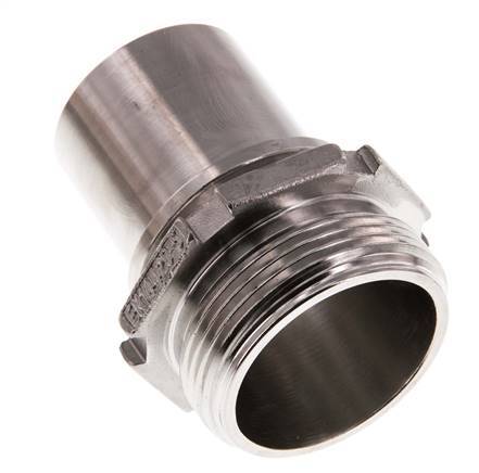 G 1 1/2'' Macho x 38mm Llave de manguera de acero inoxidable con collarín de seguridad DIN 2817