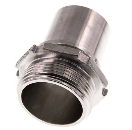 G 1 1/2'' Macho x 38mm Llave de manguera de acero inoxidable con collarín de seguridad DIN 2817