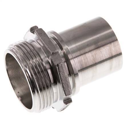 G 1 1/2'' Macho x 38mm Llave de manguera de acero inoxidable con collarín de seguridad DIN 2817