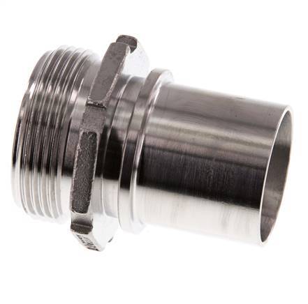 G 1 1/2'' Macho x 38mm Llave de manguera de acero inoxidable con collarín de seguridad DIN 2817