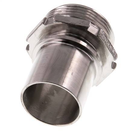 G 1 1/2'' Macho x 38mm Llave de manguera de acero inoxidable con collarín de seguridad DIN 2817