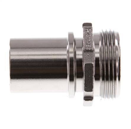 G 1 1/4'' Macho x 32mm Llave de manguera de acero inoxidable con collarín de seguridad DIN 2817