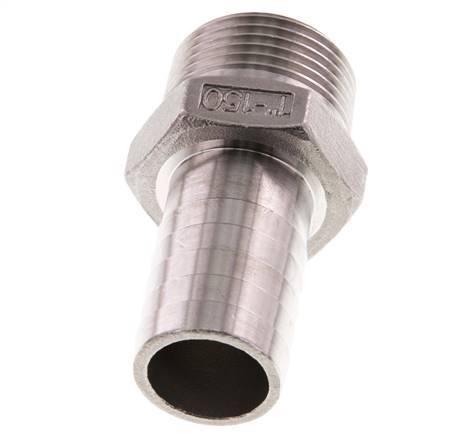 R 1'' Macho x 25mm Llave de manguera de acero inoxidable 16 Bar