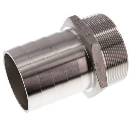 R 3'' Macho x 75mm Llave de manguera de acero inoxidable 16 Bar