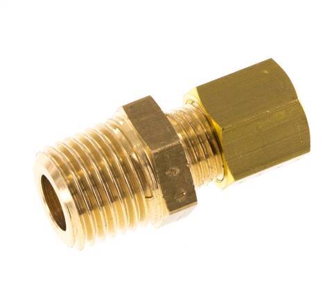 R 1/4'' Macho x 5mm Racor de compresión recto de latón 150 Bar DIN EN 1254-2