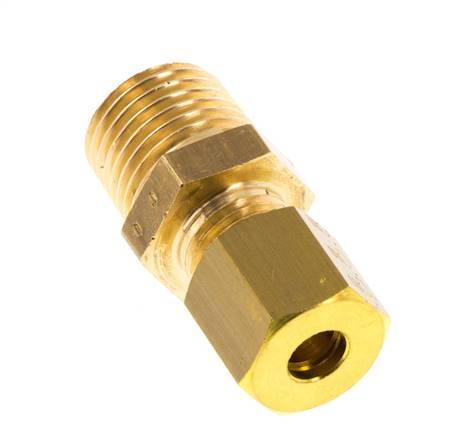 R 1/4'' Macho x 5mm Racor de compresión recto de latón 150 Bar DIN EN 1254-2