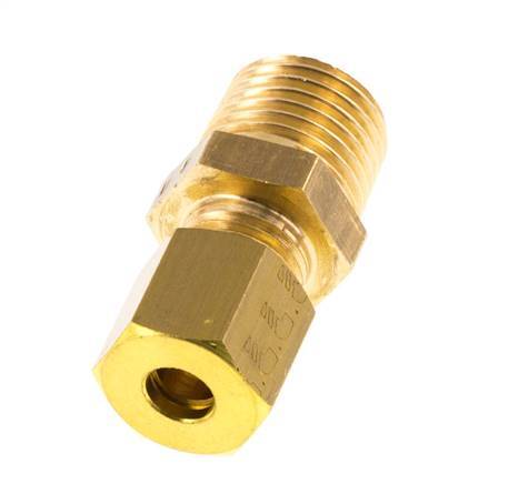 R 1/4'' Macho x 5mm Racor de compresión recto de latón 150 Bar DIN EN 1254-2