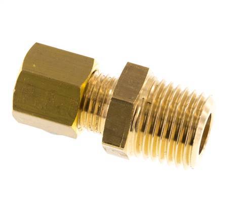 R 1/4'' Macho x 5mm Racor de compresión recto de latón 150 Bar DIN EN 1254-2
