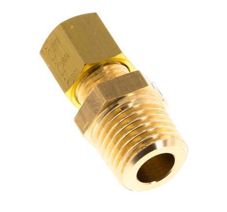 R 1/4'' Macho x 5mm Racor de compresión recto de latón 150 Bar DIN EN 1254-2