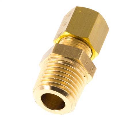 R 1/4'' Macho x 5mm Racor de compresión recto de latón 150 Bar DIN EN 1254-2