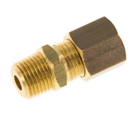 R 1/8'' Male x 5mm Brass Straight Compression Fitting 150 Bar DIN EN 1254-2 [2 Pieces]