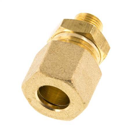 R 1/8'' Macho x 10mm Racor de compresión recto de latón 95 Bar DIN EN 1254-2